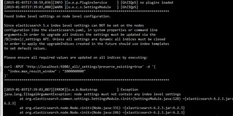 elasticsearch index.max_result_window|Result window is too large, from + size must be less than or equal to: [1.